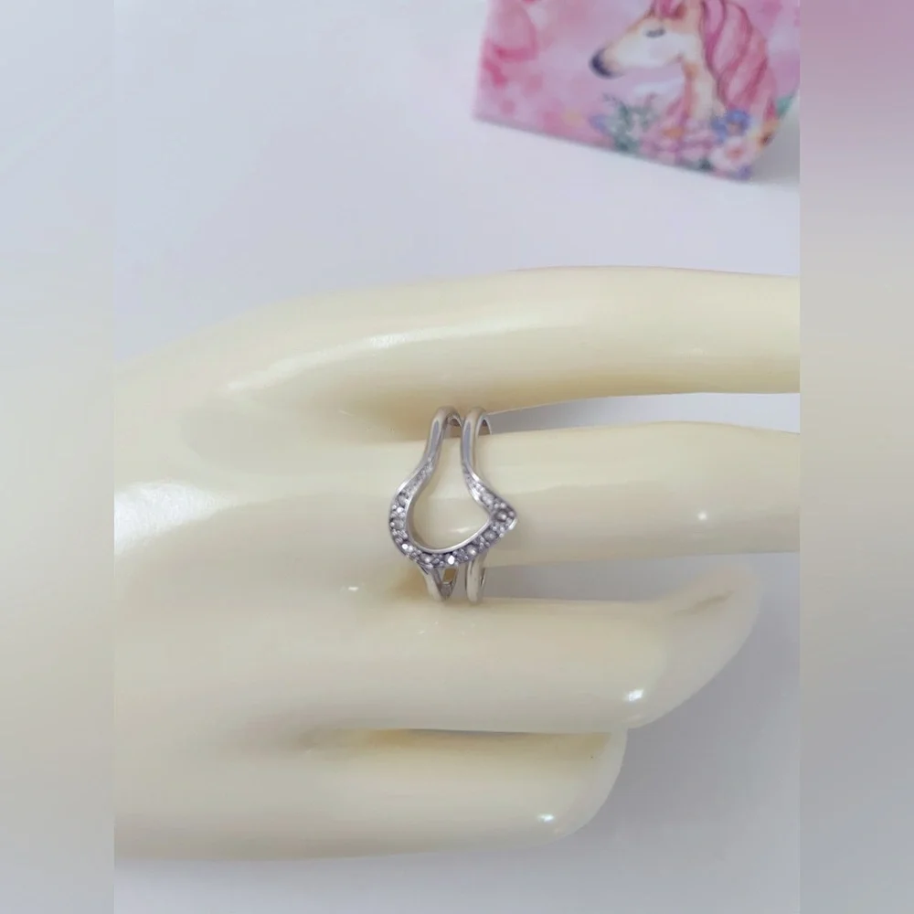 2pcs Elegant Silver Women's Ring 9